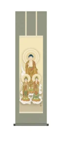 掛け軸 掛軸 阿弥陀様 阿弥陀三尊佛(高見 蘭石)【尺三】 仏事画 行事飾り 【送料無料】【代引手数料無料】