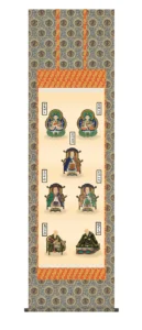 掛け軸／掛軸【仏書画】 親鸞七高僧（山村 観峰） 浄土真宗 行事飾り 【送料無料】【代引手数料無料】