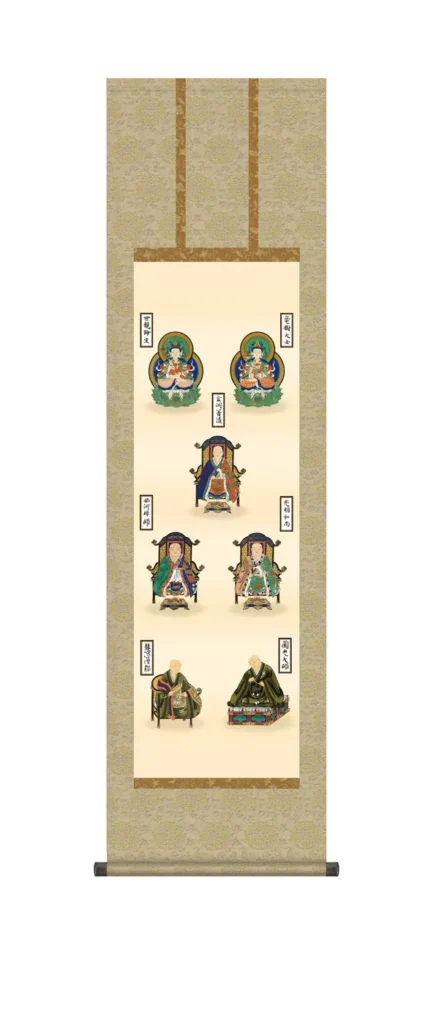 掛け軸 掛軸 浄土真宗 親鸞七高僧(山村 観峰)(尺三) 仏事画 行事飾り【送料無料】【代引手数料無料】