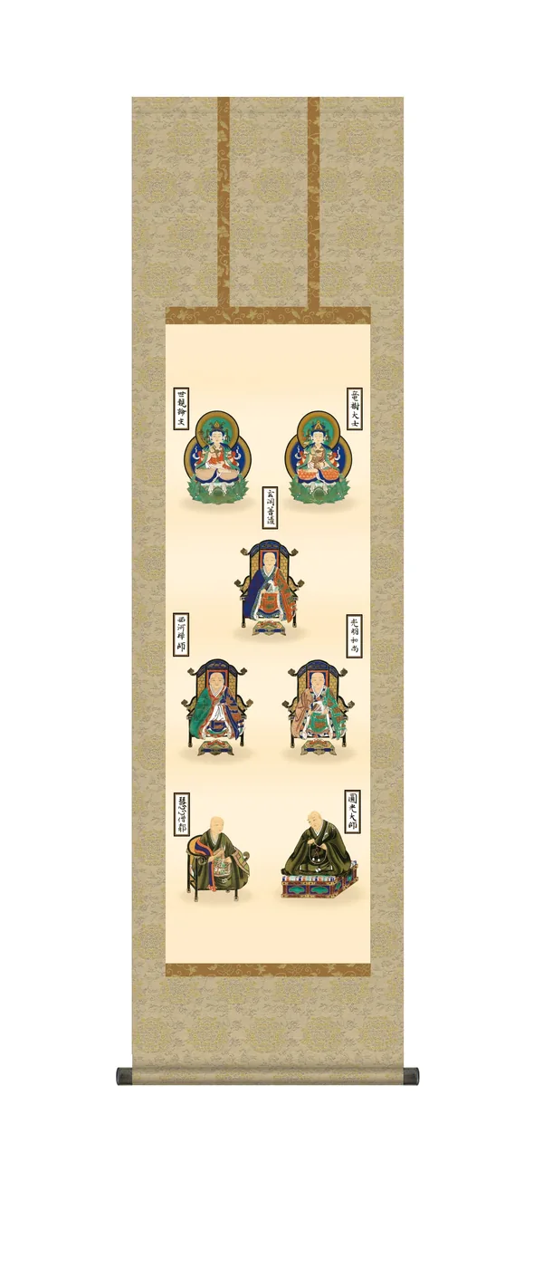 その他 掛け軸 掛軸 浄土真宗親鸞七高僧(山村 観峰)(尺三) 仏事画 行事飾り