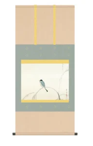 掛け軸(掛軸)【尺五】 文鳥（ぶんちょう）（速水御舟）【複製】 名画 複製 日本製 速水 御舟 文鳥 稲穂 【送料無料】【代引き手数料無料】