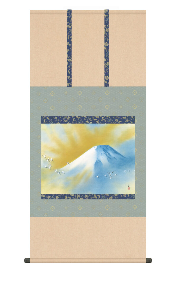 掛け軸(掛軸)【尺五】 霊峰飛鶴（横山大観）【複製】 名画 複製 日本製 富士山【送料無料】【代引き手数料無料】