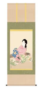 掛け軸(掛軸)【尺五】 娘深雪（むすめみゆき）（上村松園）【複製】 名画 複製 日本製 上村 松園 美人【送料無料】【代引き手数料無料】