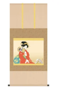 掛け軸(掛軸)【尺五】 鼓の音（つづみのね）（上村松園）【複製】 名画 複製 日本製 上村 松園 美人【送料無料】【代引き手数料無料】
