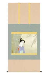 掛け軸(掛軸)【尺五】 涼風（りょうふう）（上村松園）【複製】 名画 複製 日本製 上村 松園 美人【送料無料】【代引き手数料無料】