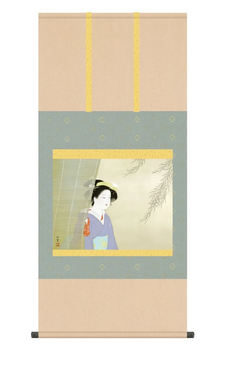 その他 掛け軸(掛軸)【尺五】 涼風（りょうふう）（上村松園）【複製】 名画 複製 日本製 上村 松園 …