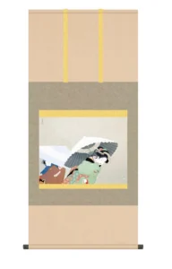 掛け軸(掛軸)【尺五】 牡丹雪（ぼたんゆき）（上村松園）【複製】 名画 複製 日本製 上村 松園 美人 冬【送料無料】【代引き手数料無料】