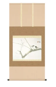 掛け軸(掛軸)【尺五】 梅園（うめぞの）（竹内栖鳳）【複製】 名画 複製 日本製 竹内 栖鳳 夫婦 雀【送料無料】【代引き手数料無料】