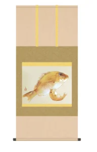 掛け軸(掛軸)【尺五】 海幸（かいこう）（竹内栖鳳）【複製】 名画 複製 日本製 竹内 栖鳳 魚【送料無料】【代引き手数料無料】