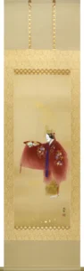 掛け軸 吉祥羽衣図(金武春陽) 慶事 床の間 高砂 肉筆【桐箱収納】 【送料無料】【代引手数料無料】