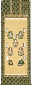 掛け軸／掛軸 浄土七高祖（加藤 鳳文） 桐箱収納 お盆 行事飾り 仏事 日常掛け 浄土真宗 【送料無料】【代引手数料無料】