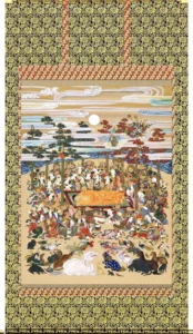掛け軸／掛軸 釈迦涅槃図（松井 翔雲） 桐箱収納 お盆 お彼岸 肉筆 ニルヴァーナ 三尺立 【送料無料】【代引手数料無料】