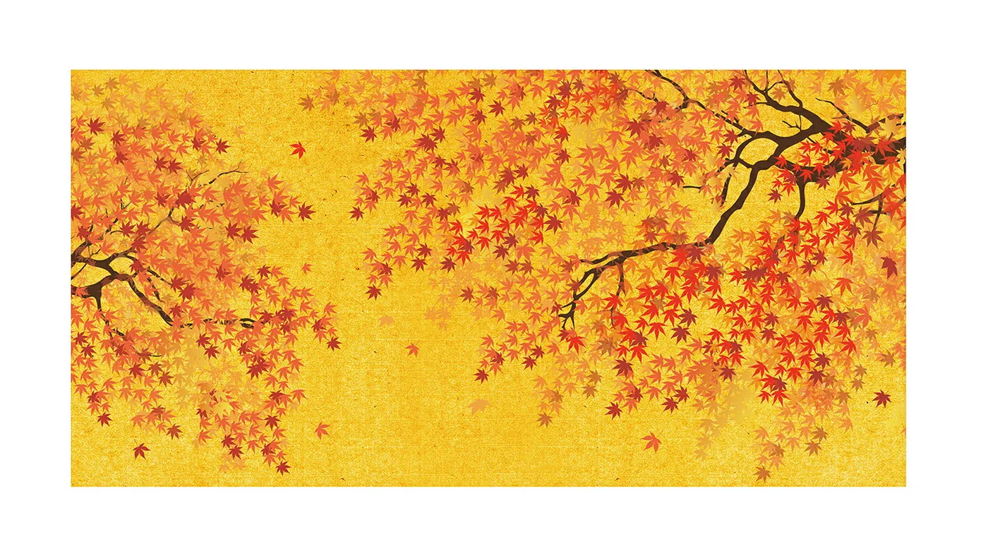デザイン屏風 軽量デザイン屏風 ６尺６曲 紅葉(特殊ボード・出力紙)【日本製】 商品画像