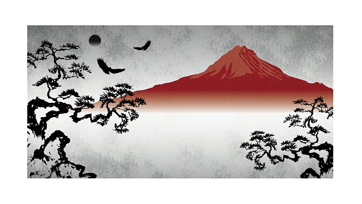 デザイン屏風 ミニ屏風 赤富士 (木製・出力紙) 屏風 インテリア ミニ 富士山 日本製 二曲 小屏風海外お土… 商品画像