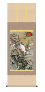 掛け軸(掛軸)【尺五】 旭日鳳凰図(きょくじつほうおうず) （伊藤若沖）【複製】 床の間 モダン 巨匠 名作 鳳凰 和室 掛物 名画 複製 日本製 伊藤 若沖【送料無料】【代引き手数料無料】