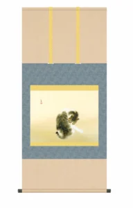 掛け軸【尺五】 班猫（はんびょう）（竹内栖鳳）【複製】 名画 複製 日本製 竹内 栖鳳 猫【送料無料】【代引き手数料無料】