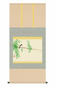 掛け軸【尺五】 風かおる（竹内栖鳳）【複製】 床の間 モダン 巨匠 名作 和室 掛物 名画 複製画 日本製 竹内 栖鳳 燕【送料無料】【代引き手数料無料】