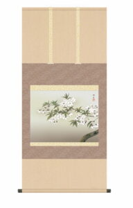 掛け軸【尺五】<br>夜桜（速水御舟）【複製】<br>床の間　モダン　巨匠　名作　和室　掛物　名画　複製画　日本製　速水　御舟　桜　【送料無料】【代引き手数料無料】