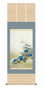 掛け軸【尺五】<br> 朝顔（小林古径）【複製】<br>床の間　モダン　巨匠　名作　和室　掛物　名画　複製画　日本製　小林　古径　朝顔　夏　【送料無料】【代引き手数料無料】