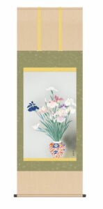 掛け軸【尺五】<br> 菖蒲（しょうぶ）（小林古径）【複製】<br>床の間　モダン　巨匠　名作　和室　掛物　名画　複製画　日本製　小林　古径　菖蒲　夏　【送料無料】【代引き手数料無料】