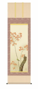 掛け軸【尺五】<br> 春の花鳥（菱田春草）【複製】<br>床の間　モダン　巨匠　名作　和室　掛物　名画　複製画　日本製　菱田　春草　春　【送料無料】【代引き手数料無料】