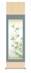 掛け軸　掛軸　かけじく【花鳥画】<br>楓に翡翠（高見　蘭石）<br>尺五　高さ190×幅54.5cm　床の間　モダン　和室　掛物　【送料無料】【代引き手数料無料】