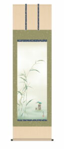 掛け軸　掛軸　かけじく【花鳥画】<br>翡翠（かわせみ）（長江 桂舟）<br>尺五　高さ190×幅54.5cm　床の間　モダン　和室　掛物　【送料無料】【代引き手数料無料】