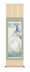 掛け軸 (掛軸)【尺三幅】<br>楓に白鷺(長江桂舟)<br>　夏　しらさぎ　楓　【送料無料】【代引手数料無料】