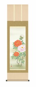 掛け軸／掛軸【花鳥/尺三】<br>富貴花　根本 葉舟(幸洋会)<br>　年中掛け　牡丹　吉祥花　床の間　和室　モダン　【送料無料】【代引手数料無料】