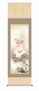 掛け軸 掛軸 花鳥画<br>　四季花（北山歩生）<br>　年中掛け　牡丹　吉祥花　床の間　和室　モダン　送料無料 代引き手数料無料
