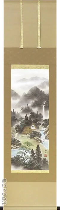 期間限定 厳選お買い得掛け軸 掛け軸／掛軸 四神相応山水図（宮崎 智久） 【送料無料】【代引手数料無料】