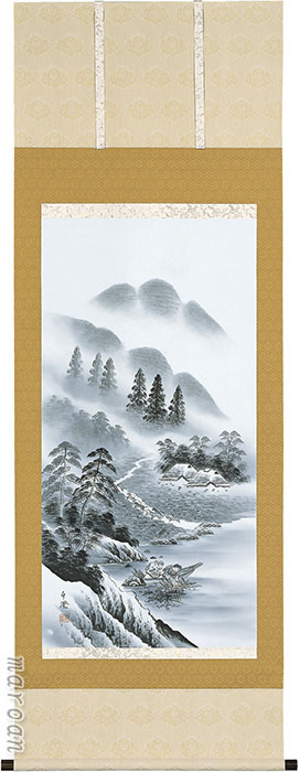 期間限定 厳選お買い得掛け軸<br><br>掛け軸／掛軸　開運水墨山水図（古川　知澄）<br>【送料無料】【代引手数料無料】