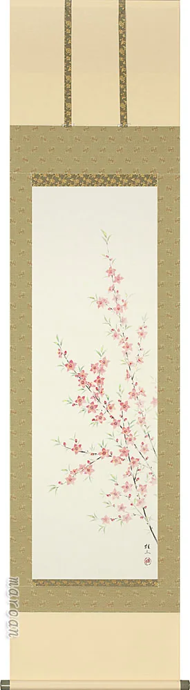 掛け軸／掛軸 桃の花（佐藤 桂三） 【送料無料】【代引手数料無料】