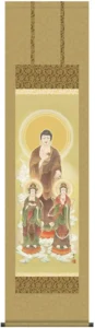 掛け軸 掛軸 阿弥陀様 阿弥陀三尊佛(高見 蘭石)【尺三】 【送料無料】【代引手数料無料】