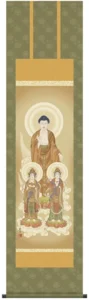 【掛け軸／掛軸／阿弥陀】 阿弥陀三尊佛（高見 蘭石） 【尺三】 【送料無料】【代引き手数料無料】