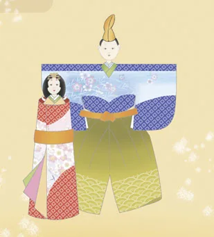 桃の節句・お雛様 掛軸【お雛さま】【尺三】立雛（伊藤 渓山） 商品画像