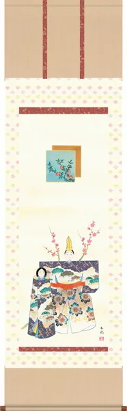 掛け軸／掛軸【お雛さま】 立雛（西尾 香悦） 【送料無料】【代引手数料無料】