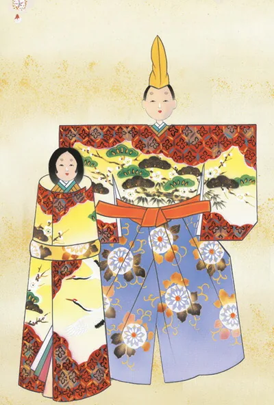 桃の節句・お雛様 掛け軸 掛軸 お雛さま 桃の節句立雛（西尾 香悦）送料無料 代引手数料無料 商品画像