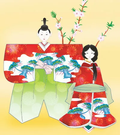 桃の節句・お雛様 掛け軸 掛軸 お雛さま立雛（伊藤 香旬）送料無料 代引手数料無料 商品画像