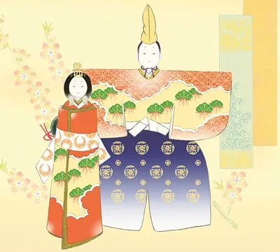 桃の節句・お雛様 掛軸【お雛さま】立雛（野川 秀華） 商品画像