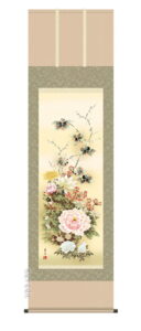 掛け軸／掛軸【花鳥/尺五】<br>名花繚乱　吉井 蘭月(暁山会)<br>【送料無料】【代引手数料無料】