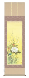 掛け軸 掛軸 花鳥 尺五 <br>四季花（長江 桂舟）<br>送料無料 代引手数料無料