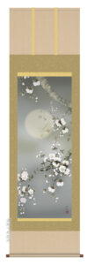 【掛け軸／掛軸／花鳥画】<br>夜桜（緒方　葉水）<br>【送料無料】【代引き手数料無料】