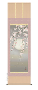 【掛け軸／掛軸／花鳥画】<br>夜桜（緒方　葉水）<br>【送料無料】【代引き手数料無料】