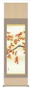 掛け軸／掛軸【秋】<br>紅葉に小鳥（緒方　葉水）<br>【送料無料】【代引手数料無料】