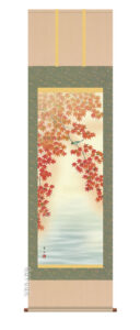 掛け軸／掛軸【秋】<br>紅葉に頬白（緒方　葉水）<br>【送料無料】【代引手数料無料】