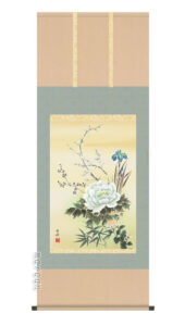 掛け軸／掛軸【花鳥】<br>四季花（高畠　周峰）<br>【送料無料】【代引手数料無料】