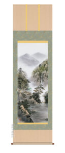 掛け軸／掛軸／かけじく【山水画】<br>晴山麗水（中山　雪邨）<br>【送料無料】【代引き手数料無料】