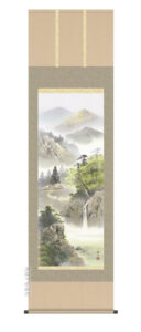 掛け軸／掛軸／かけじく【山水/尺五】<br>緑風水明（伊藤　渓山）<br>【送料無料】【代引き手数料無料】