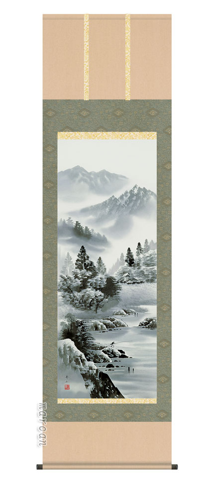 掛け軸／掛軸【山水】<br>閑雅悠景（鈴村　秀山）<br>【送料無料】【代引手数料無料】